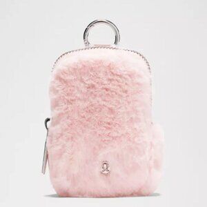 Lululemon Clippable Nano Pouch Plush Fleece in the Strawberry Milkshake Pink